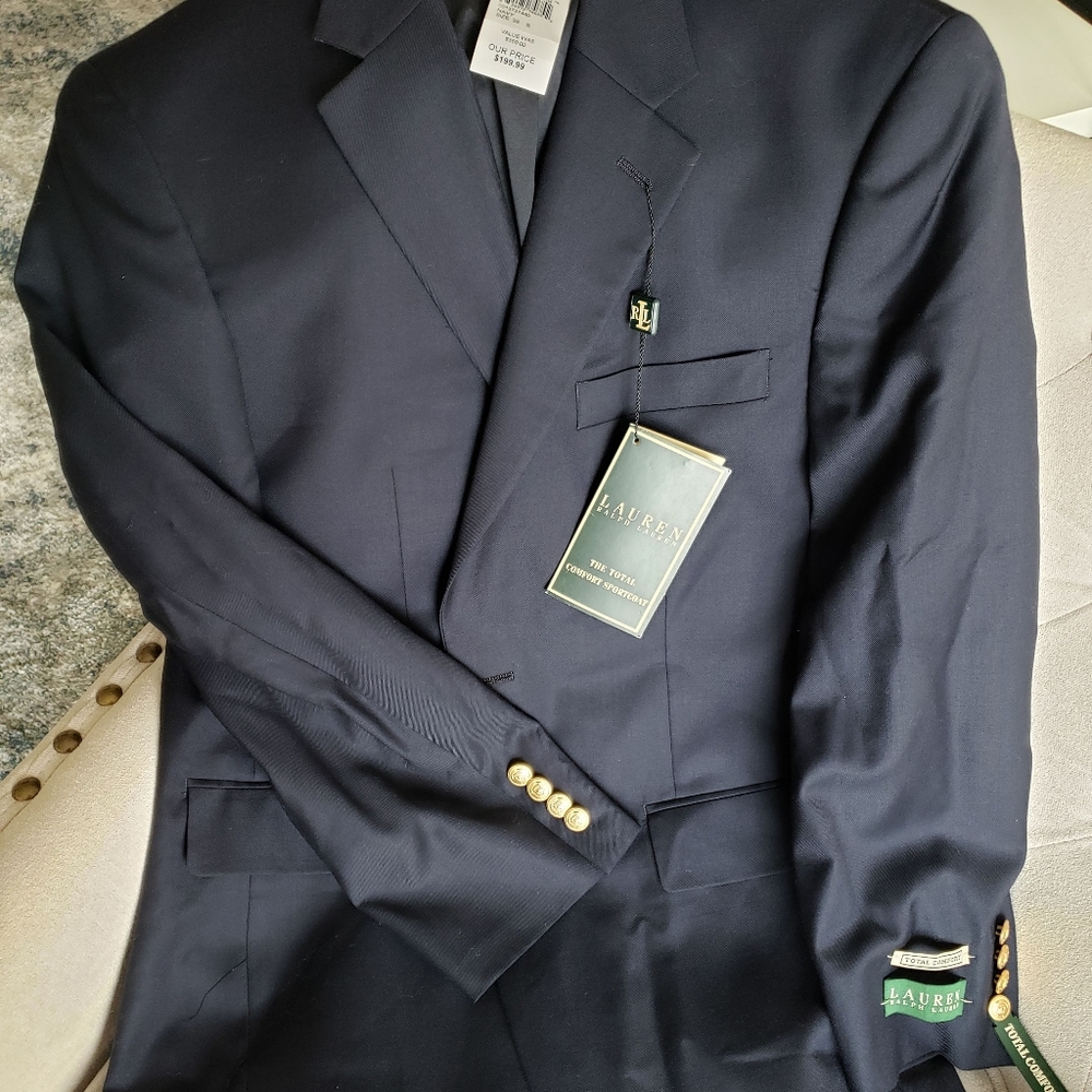 Ralph Lauren Navy Total Comfort casual blazer 38S